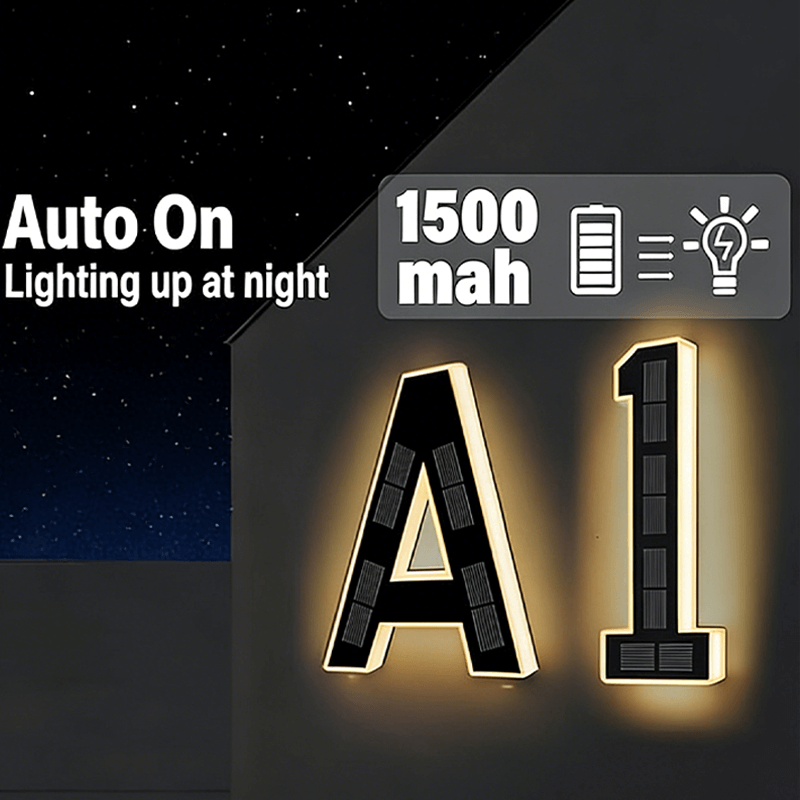 9-Inch Solar Lighted House Numbers for Outside