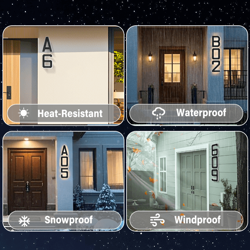 9-Inch Solar Lighted House Numbers for Outside